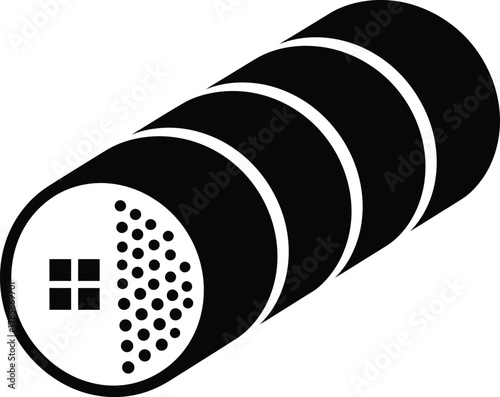 Black and white sushi roll illustration vector icon graphic design eps silhouette