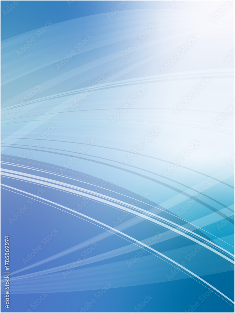Naklejka premium Blue Abstract Wave Background with Light Lines