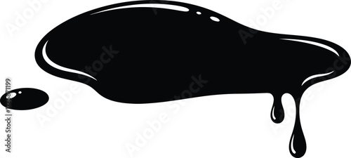 Black oil spill vector illustration isolated on white background art eps silhouette