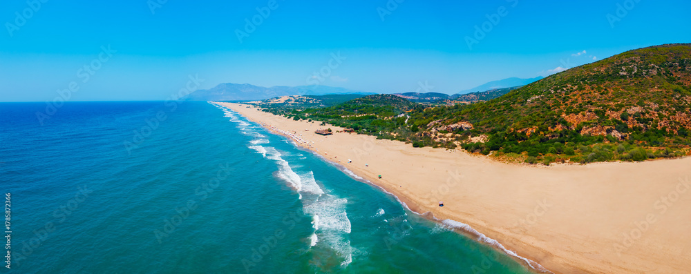 Fototapeta premium Patara beach aerial panoramic view in Turkey