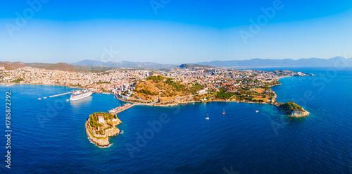 Fototapeta Naklejka Na Ścianę i Meble -  Kusadasi city aerial panoramic view in Aydin Province, Turkey