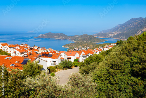 Fototapeta Naklejka Na Ścianę i Meble -  Kas city aerial panoramic view in Turkey