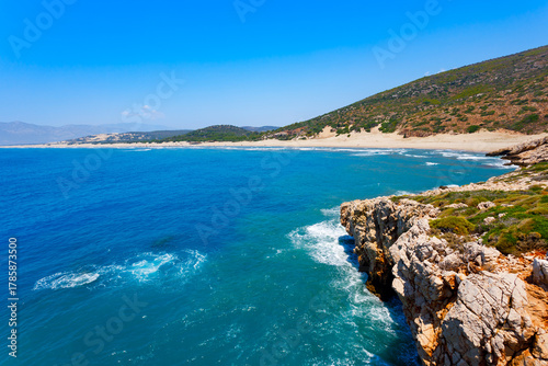 Fototapeta Naklejka Na Ścianę i Meble -  Patara beach aerial panoramic view in Turkey