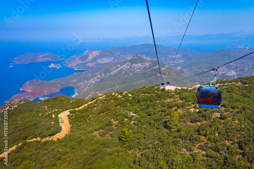 Fototapeta Naklejka Na Ścianę i Meble -  Cable car at Babadag mountain in Turkey
