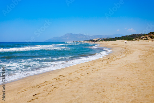 Fototapeta Naklejka Na Ścianę i Meble -  Patara beach aerial panoramic view in Turkey