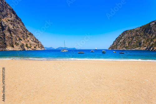 Fototapeta Naklejka Na Ścianę i Meble -  Butterfly Beach near Oludeniz village, Fethiye district in Turkey