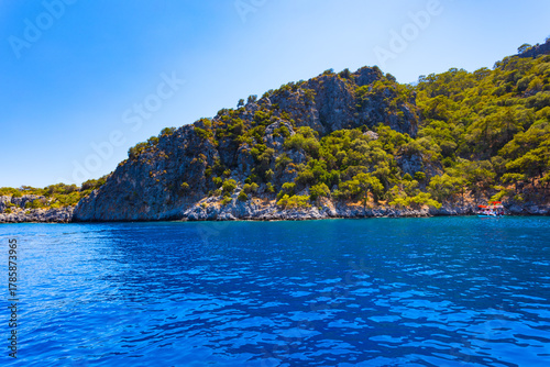 Fototapeta Naklejka Na Ścianę i Meble -  Aquarium Bay near Oludeniz village, Fethiye district in Turkey