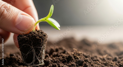 young plant in hand