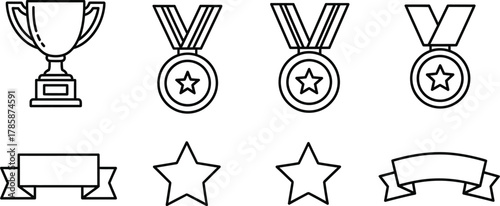 Vector art of award and achievement icons
