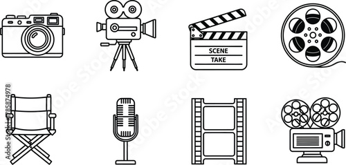 Vector art of cinematography icons