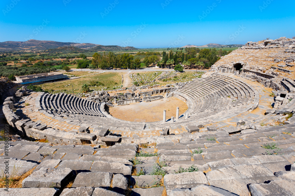 Obraz premium Miletus Archaeological Site panoramic view near Didim city in Turkey
