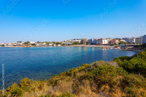 Fototapeta Naklejka Na Ścianę i Meble -  Didim city beach aerial panoramic view in Turkey