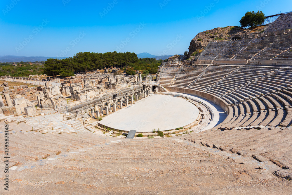 Fototapeta premium Ephesus Ancient Greek Theatre is located in Izmir Province in Turkey