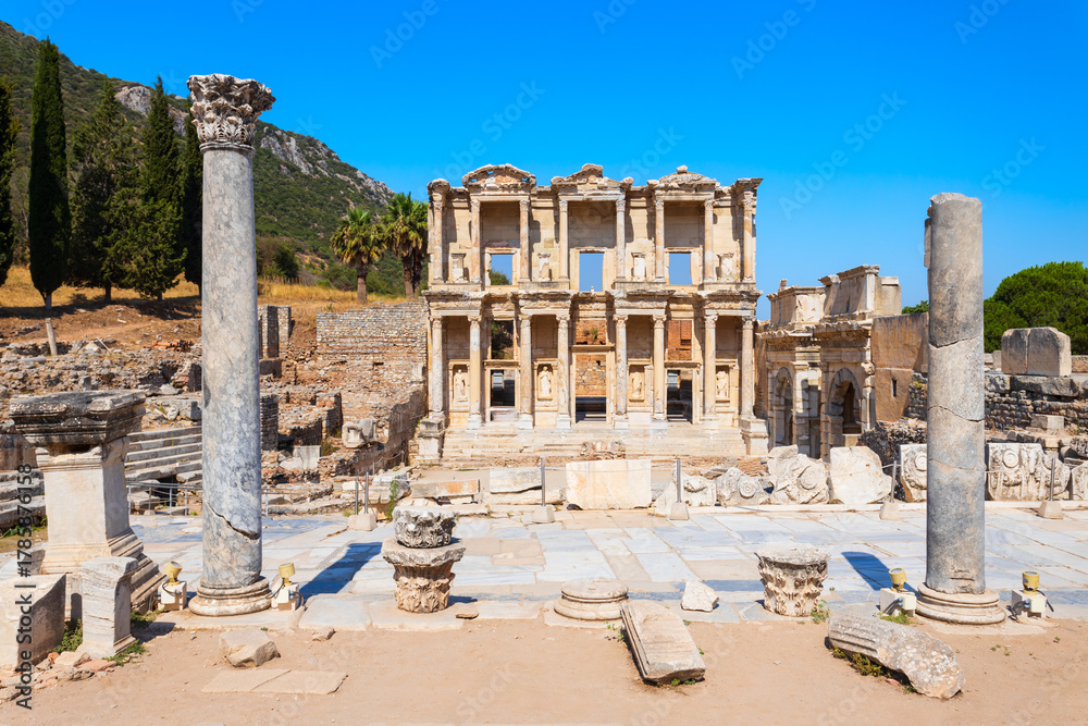 Obraz premium Ephesus ancient greek city is located in Izmir Province in Turkey