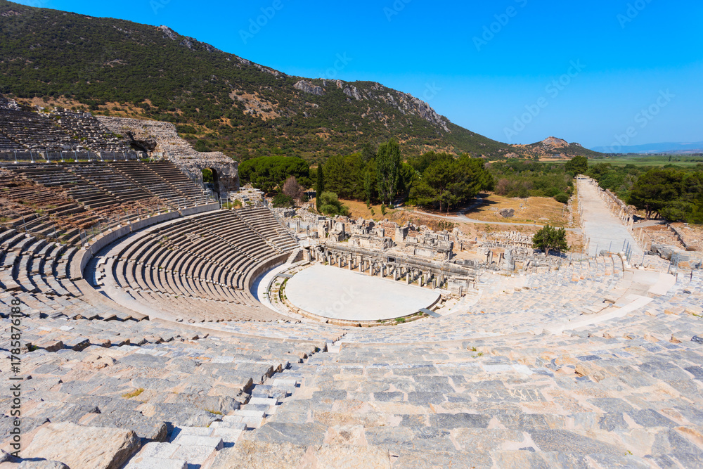 Fototapeta premium Ephesus Ancient Greek Theatre is located in Izmir Province in Turkey