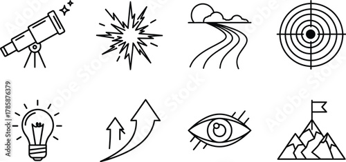Vector art of vision and target icons