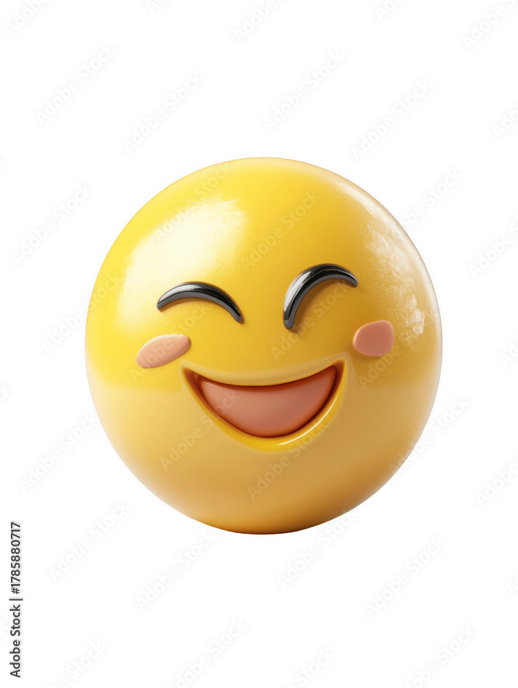 Fototapeta premium Smiling emoji face for digital and print design