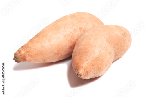 Sweet potatoes isolated on white background
