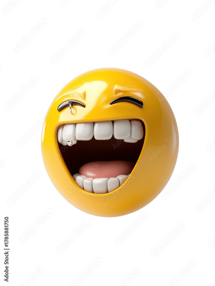 Fototapeta premium Laughing emoji with tears of joy expression