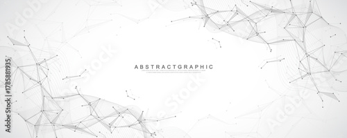Global network connection banner design template. Header social network communication in the global business concept. Big data visualization. Internet technology