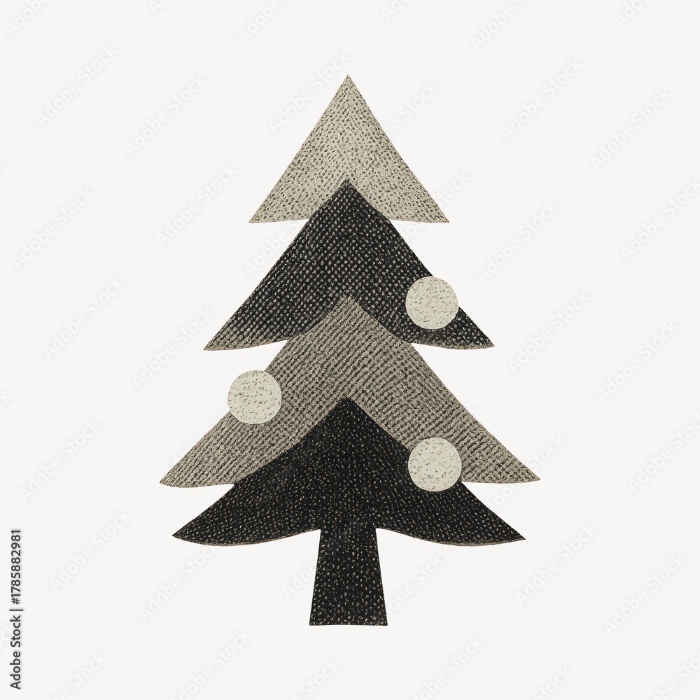 Fototapeta premium Minimalist textured Christmas tree