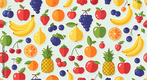 Colorful assortment of various fresh fruits, a vibrant and healthy food collection.