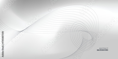 Abstract Illustration of the pattern of gray lines on gradient white background. The grey lines create a flowing, textured pattern on the white surface.