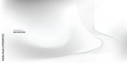 Abstract Illustration of the pattern of gray lines on gradient white background. The grey lines create a flowing, textured pattern on the white surface.