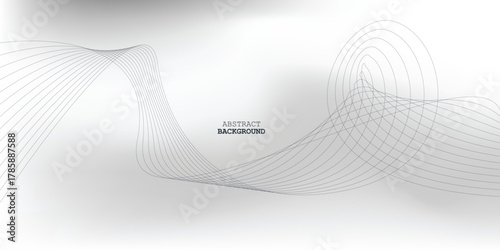 Abstract Illustration of the pattern of gray lines on gradient white background. The grey lines create a flowing, textured pattern on the white surface.