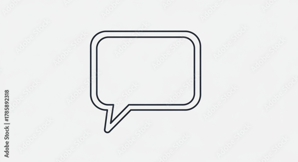 Naklejka premium Simple speech bubble icon on representing communication and dialogue for web design