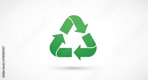 Green recycle sign, an ecofriendly symbol for recycling and environmental sustainability in a clean design