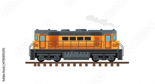 Diesel locomotive a powerful engine for freight trains, transporting goods across the country by railway