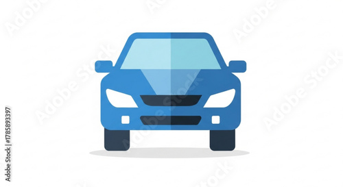 Blue car a modern automobile for transportation, driving on the road, and commuting in the city