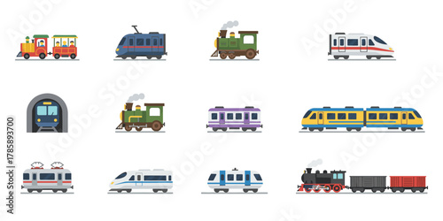 Train Icon Set Illustration