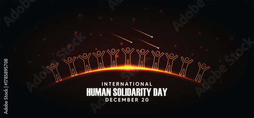 International Human Solidarity Day celebration illustration promoting unity and peace globally