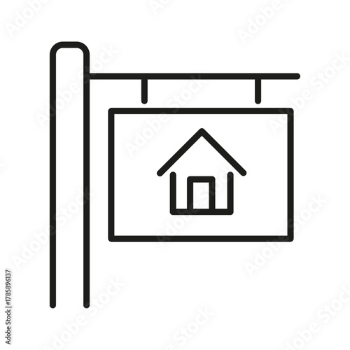 Home insurance. Mortgage, house with money icon line style isolated on white background. Residence Realm icon. secure house icon sign vector. Collateral house buy icon outline vector.