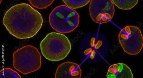 Confocal microscopy of fluorescently labeled parasite nuclei in mitosis