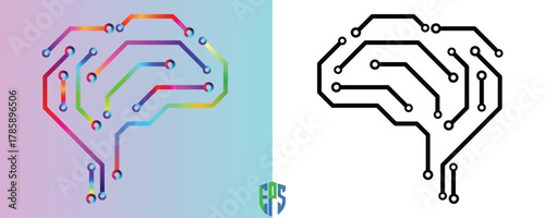 Vibrant brain circuit artwork symbolizing innovation, artificial intelligence, and modern technology solutions for creative business projects