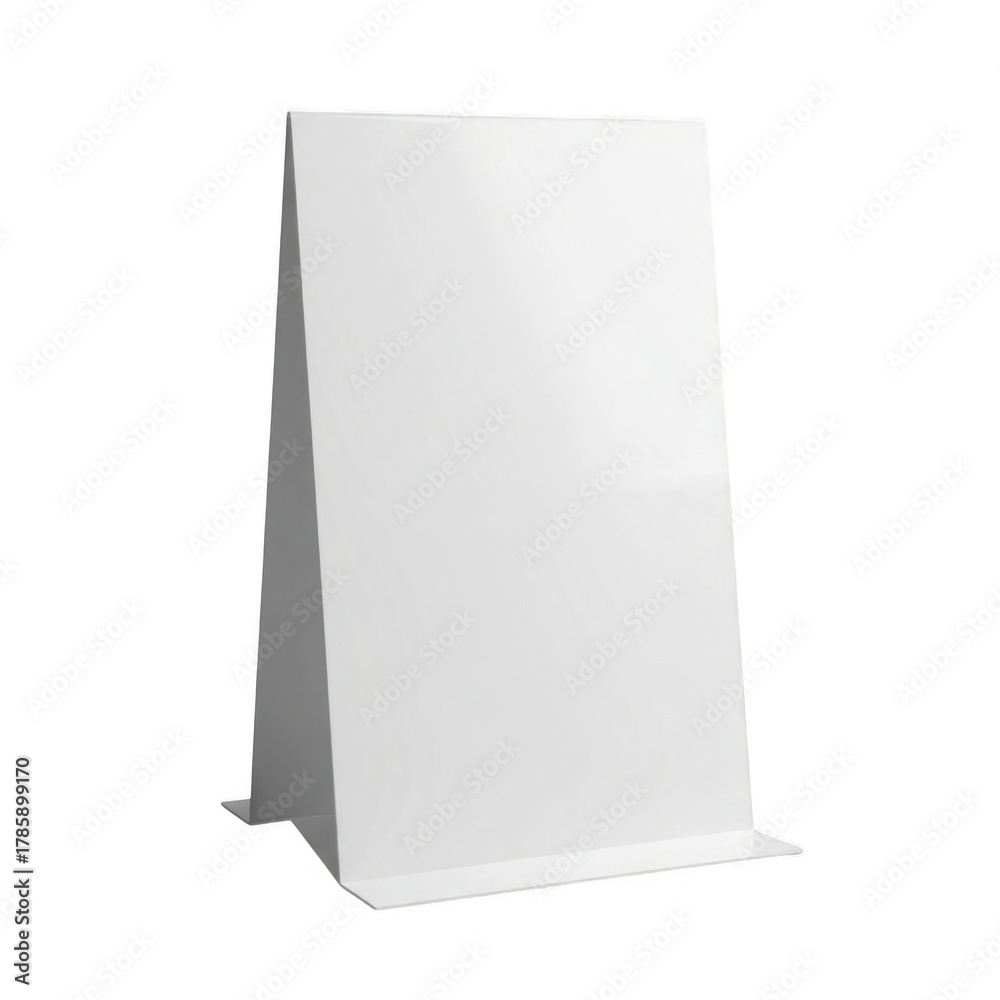 Fototapeta premium A simple white triangular prism standing upright isolated on transparent background