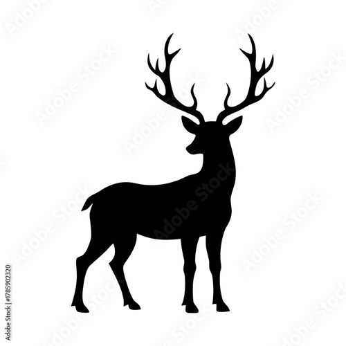 Elegant deer spirit animal silhouette with mystical aura