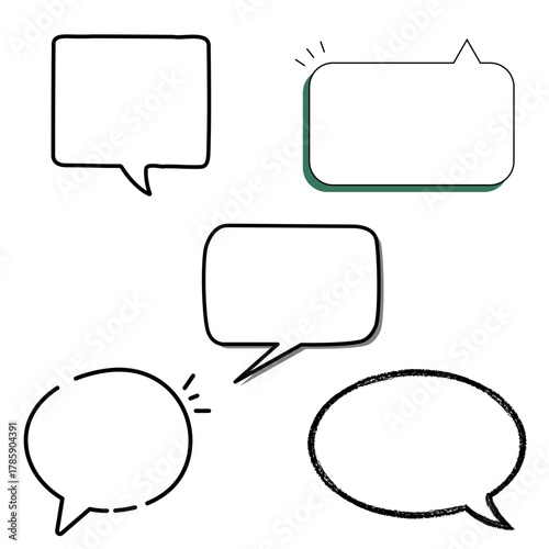 Stylish vector collection of speech and chat bubbles for messages, comics, conversations, and creative digital design use.