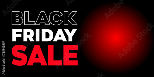 Typography background for Black Friday with copy space. Modern minimalist Black Friday banner. Design template for Black Friday sale, promotion, advertising and social media ad.
