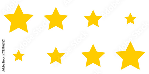 Sprite Sheet of Flat Cute Yellow Golden Star Scaling Down and Scaling Up or Breathing Effect for Game or App UI Animation. Vector Image.