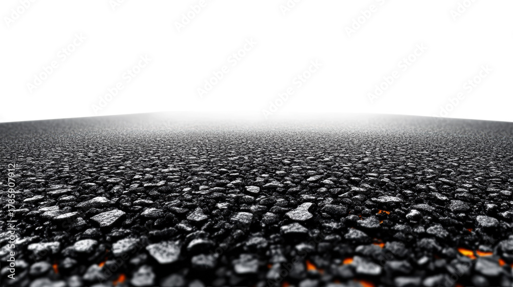 Obraz premium Asphalt Road with Lava Cracks on Transparent Background
