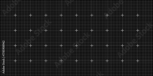 Line Grid Blueprint Background Black Paper. Technical Dot Graph Texture Graph Pattern