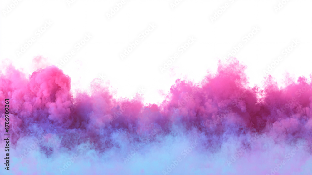 Fototapeta premium Abstract pink to purple gradient vapor isolated on white background