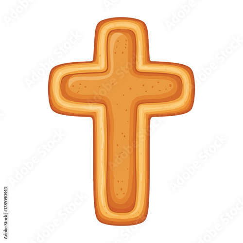 Simple brown cross, a religious symbol representing faith, christianity, and spirituality in a clean and minimalist design