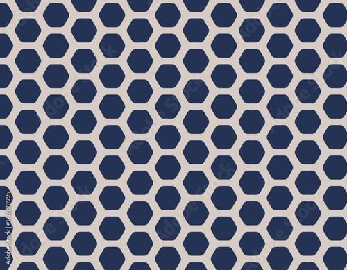 ファブリック素材　おしゃれな和柄背景　伝統模様　亀甲模様　紺