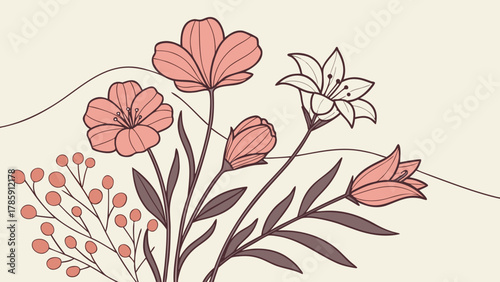 Elegant floral arrangement with pink flowers art