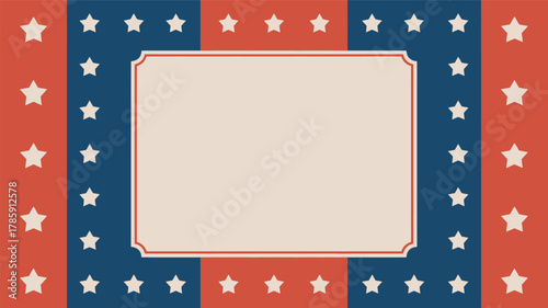 Retro american patriotic background with stars and stripes pattern and blank space for text silhouette